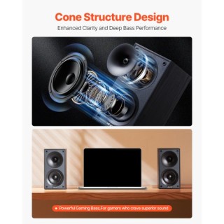 VEVOR Ζεύγος Παθητικών Ηχείων Βιβλιοθήκης Στερεοφωνικού Ήχου 70Hz-2... VEVOR Ζεύγος Παθητικών Ηχείων Βιβλιοθήκης Στερεοφωνικού Ήχου 70Hz-2...