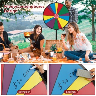 Costway  Ρόδα Λοταρίας με Ρυθμιζόμενο Ύψος και Αποσπώμενη Κατασκευή...