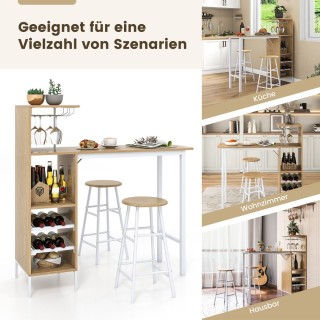 Costway  Σετ Ρουστίκ Μπαρ Τραπέζι και Σκαμπό για Μοναδική Ατμόσφαιρ...