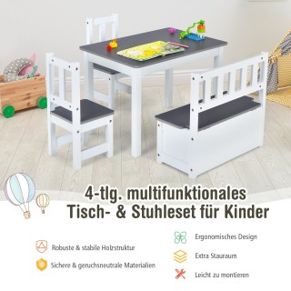 Costway Σετ Παιδικού Τραπεζιού με Αποθηκευτικό Χώρο και Καρέκλες απ... Costway Σετ Παιδικού Τραπεζιού με Αποθηκευτικό Χώρο και Καρέκλες απ...