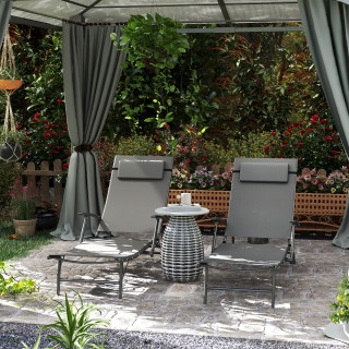 Outsunny Σετ 2 Πτυσσόμενες Καρέκλες Κήπου με Ρυθμιζόμενη Πλάτη σε 4... Outsunny Σετ 2 Πτυσσόμενες Καρέκλες Κήπου με Ρυθμιζόμενη Πλάτη σε 4...