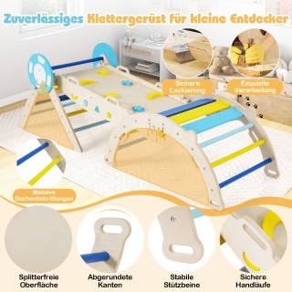 Costway Σετ 3 Τεμαχίων: Αναρριχητικό Πλέγμα με Τσουλήθρα & Τόξο Ανα...