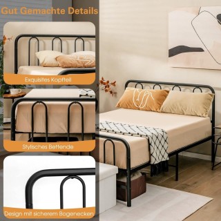 Costway Κρεβάτι Μεταλλικό Πλαίσιο για Στρώμα 190 x 140 cm Διπλό Κρε... Costway Κρεβάτι Μεταλλικό Πλαίσιο για Στρώμα 190 x 140 cm Διπλό Κρε...