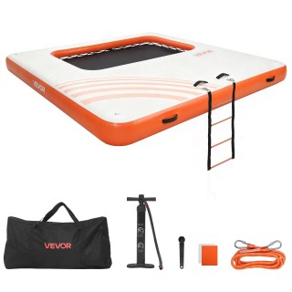 VEVOR Φουσκωτή Πλωτή Αποβάθρα 3,05 x 3,05 μ. με Αντιολισθητική Επιφ...
