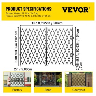 VEVOR Πτυσσόμενη Πόρτα Ασφαλείας 5 x 10 SSFDMSM1.5X3M0001V0 VEVOR Πτυσσόμενη Πόρτα Ασφαλείας 5 x 10 SSFDMSM1.5X3M0001V0