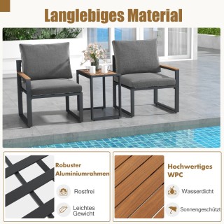 Costway Σετ επίπλων κήπου ανθεκτικό στις καιρικές συνθήκες με σκελε...