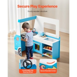 VEVOR Ξύλινο Παιχνίδι Παγωτατζίδικου Οχήματος για Παιδιά 3-7 Ετών D...