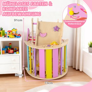 Costway Σετ Αναρρίχησης 8-σε-1 για παιδιά, Πτυσσόμενο Ξύλινο Πολύχρ...