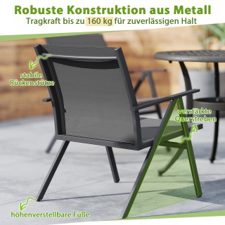 Costway Σετ 2 Καρέκλες Κήπου με Αναπνεύσιμο Ύφασμα Γκρι NP12413GR-2 Costway Σετ 2 Καρέκλες Κήπου με Αναπνεύσιμο Ύφασμα Γκρι NP12413GR-2