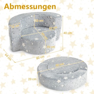 Costway Παιδικός Καναπές 2 σε 1 με Αποσπώμενο Κάλυμμα και Φωτισμό σ...