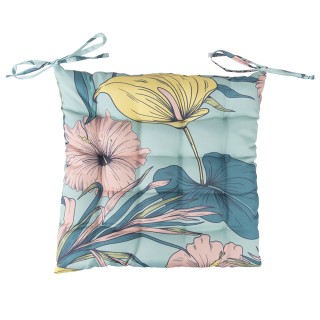 Galileo Μαξιλάρι καρέκλας με δεσίματα 40x40 εκ. με λουλουδάτο σχέδι... Galileo Μαξιλάρι καρέκλας με δεσίματα 40x40 εκ. με λουλουδάτο σχέδι...