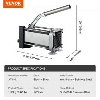 VEVOR  Κόφτης Πατάτας Ανοξείδωτος με Λεπίδα SYWSQSTJWJ127AYSVV0