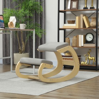 HOMCOM Εργονομική Καρέκλα με Γονάτισμα και Κλίση, σε Ύφασμα με Εφέ ...