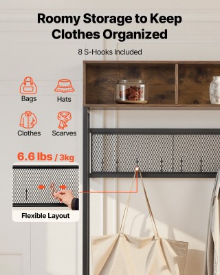 VEVOR Πολυλειτουργικό Έπιπλο Εισόδου, Κρεμάστρα-Παπουτσοθήκη με Πάγ... VEVOR Πολυλειτουργικό Έπιπλο Εισόδου, Κρεμάστρα-Παπουτσοθήκη με Πάγ...