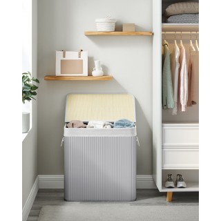 SONGMICS Καλάθι Απλύτων 3 Διαμερισμάτων , Γκρι, 150L,LCB091G01 SONGMICS Καλάθι Απλύτων 3 Διαμερισμάτων , Γκρι, 150L,LCB091G01