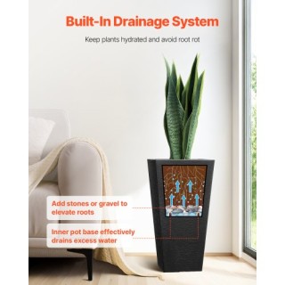 VEVOR Σετ 2 Ψηλών Τετράγωνων Κωνικών Γλαστρών 22 για Εσωτερικό/Εξωτ...