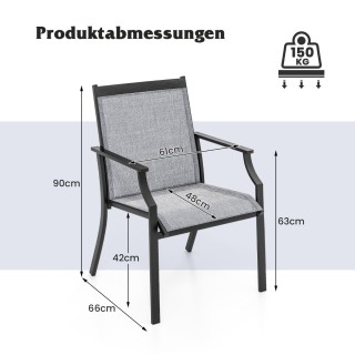 Costway  Σετ 2 Καρεκλών Βεράντας με Ευρύχωρο Κάθισμα και Ανθεκτικό ...