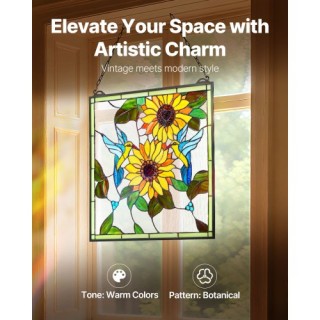 VEVOR Βιτρώ Κρεμαστό Παράθυρο Tiffany 20x20 Ίντσες με Αλυσίδα ZXFXC... VEVOR Βιτρώ Κρεμαστό Παράθυρο Tiffany 20x20 Ίντσες με Αλυσίδα ZXFXC...