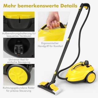 Ατμοκαθαριστής με Ρόδες, Χωρητικότητα Νερού 1,8L & 13 Αξεσουάρ 2000...