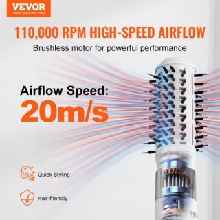 VEVOR  Ιονικό Στεγνωτήρας Μαλλιών με 2 Βούρτσες  JCXDGNZXQPANFPV6JV2