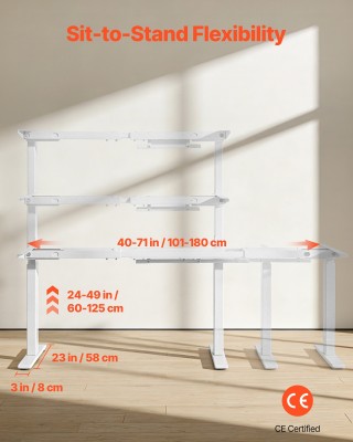 VEVOR Ηλεκτρικός Σκελετός Γραφείου Ρυθμιζόμενου Ύψους με Διπλό Μοτέ... VEVOR Ηλεκτρικός Σκελετός Γραφείου Ρυθμιζόμενου Ύψους με Διπλό Μοτέ...