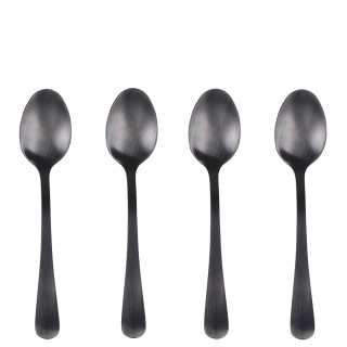 Galileo Σετ 4 Κουταλάκια από Ανοξείδωτο Ατσάλι Μαύρο Σατινέ 180 5th...
