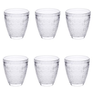 Villa DEste Σετ 6 ποτήρια νερού 330 ml από γυαλί, επιφάνεια με υφή... Villa DEste Σετ 6 ποτήρια νερού 330 ml από γυαλί, επιφάνεια με υφή...