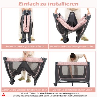 Costway 5 σε 1 Πτυσσόμενο Βρεφικό Κρεβάτι με Αλλαξιέρα, Κούνια & Στ... Costway 5 σε 1 Πτυσσόμενο Βρεφικό Κρεβάτι με Αλλαξιέρα, Κούνια & Στ...