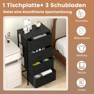 Costway Συρταριέρα με 4 Συρτάρια και Ξύλινη Επιφάνεια, Μαύρο Μέταλλ... Costway Συρταριέρα με 4 Συρτάρια και Ξύλινη Επιφάνεια, Μαύρο Μέταλλ...