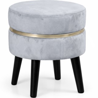 BAKAJI Στρογγυλό Πουφ Σκαμπό Ουρανού Μοντέρνου Σχεδιασμού με Βελούδ...