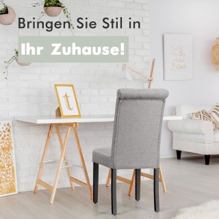 Costway  Σετ 2 Αναπαυτική Καρέκλα Τραπεζαρίας με Ψηλή Πλάτη - 50x60...