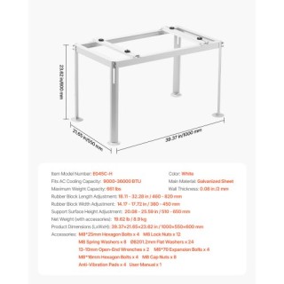 VEVOR Ρυθμιζόμενη Βάση Στήριξης Mini Split με Αντικραδασμική Προστα...