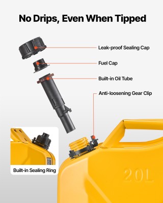 VEVOR Κίτρινο Μεταλλικό Δοχείο Καυσίμου 20L με Ρύγχη και Άνετη Λαβή... VEVOR Κίτρινο Μεταλλικό Δοχείο Καυσίμου 20L με Ρύγχη και Άνετη Λαβή...
