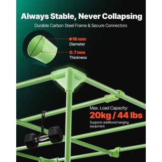 VEVOR Τέντα Καλλιέργειας Εσωτερικού Χώρου 80 x 80 x 180 cm, 600D Υψ...