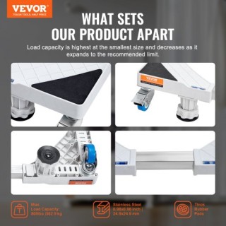 Ρυθμιζόμενη Βάση Ψυγείου & Πλυντηρίου VEVOR με Ρόδες XYJDZKSSZJDJX... Ρυθμιζόμενη Βάση Ψυγείου & Πλυντηρίου VEVOR με Ρόδες XYJDZKSSZJDJX...