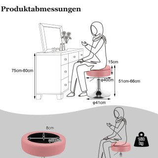 Costway Πολυλειτουργικό Σκαμπό Μακιγιάζ με Ρυθμιζόμενο Ύψος και Απ... Costway Πολυλειτουργικό Σκαμπό Μακιγιάζ με Ρυθμιζόμενο Ύψος και Απ...