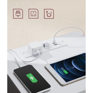 VASAGLE Κομοδίνο 40x35x59cm με Πρίζα και USB Θύρες σε Λευκό Χρώμα L... VASAGLE Κομοδίνο 40x35x59cm με Πρίζα και USB Θύρες σε Λευκό Χρώμα L...