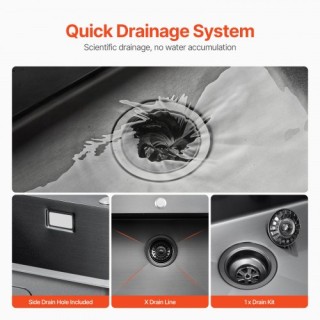 VEVOR Νεροχύτης Κουζίνας 40εκ Ανοξείδωτος Μαύρος QRSSCTSPDC40Y87XBV0 VEVOR Νεροχύτης Κουζίνας 40εκ Ανοξείδωτος Μαύρος QRSSCTSPDC40Y87XBV0