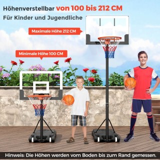 Costway Ρυθμιζόμενη Εξωτερική Μπασκέτα 155-230cm SP38316WH