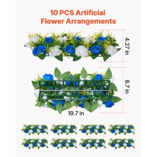 VEVOR Μπάλες Λουλουδιών για Γάμο 10 Τεμάχια Μπλε και Λευκό ZSHQTXLS... VEVOR Μπάλες Λουλουδιών για Γάμο 10 Τεμάχια Μπλε και Λευκό ZSHQTXLS...