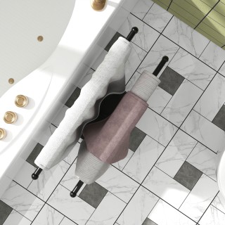 HOMCOM Αυτοστήρικτη Πετσετοθήκη Δαπέδου για Μπάνιο με 2 Μπάρες από ... HOMCOM Αυτοστήρικτη Πετσετοθήκη Δαπέδου για Μπάνιο με 2 Μπάρες από ...