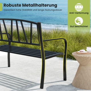 Costway Μεταλλικό Παγκάκι Κήπου για 2 Άτομα με Πλάτη και Μπράτσα, Μ... Costway Μεταλλικό Παγκάκι Κήπου για 2 Άτομα με Πλάτη και Μπράτσα, Μ...