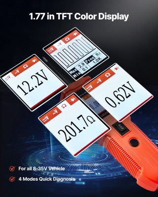 VEVOR Αυτοκινητιστικός Δοκιμαστής Κυκλωμάτων με Οθόνη TFT και Φωτισ...
