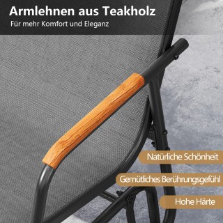 Costway Διθέσιος Κήπου με Απαλή Κίνηση & Αναπνεύσιμο Ύφασμα Κάθισμα...