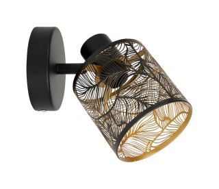 Ostaria Σποτ 1 Αμπαζούρ Μεταλλικό Μαύρο Και Χρυσό Καλλιθέα -36211