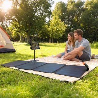 HOMCOM Ηλιακός Φορτιστής 36W Πτυσσόμενος με Σύνδεση Τύπου-C, Αδιάβρ...