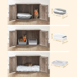 Ξύλινο Έπιπλο Γάτας Ντουλάπι για Άμμο, 80 x 50 x 50 cm, Καφέ PCL002... Ξύλινο Έπιπλο Γάτας Ντουλάπι για Άμμο, 80 x 50 x 50 cm, Καφέ PCL002...
