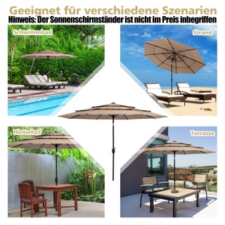 Costway Τριώροφη Ομπρέλα Βεράντας Διπλού Αερισμού 306x306x252εκ Καφ... Costway Τριώροφη Ομπρέλα Βεράντας Διπλού Αερισμού 306x306x252εκ Καφ...