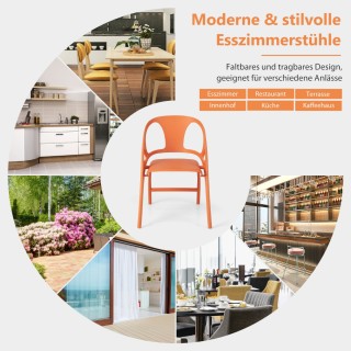 Costway Πτυσσόμενη Καρέκλα Τραπεζαρίας με Ψηλή Πλάτη & Μπράτσα σε Σ...