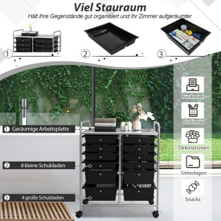 Costway Τροχήλατο Καρότσι Αποθήκευσης με 12 Συρτάρια και Μεταλλικό... Costway Τροχήλατο Καρότσι Αποθήκευσης με 12 Συρτάρια και Μεταλλικό...